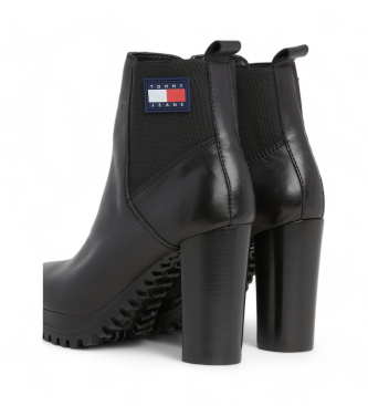 Tommy Jeans Essential leather ankle boots black