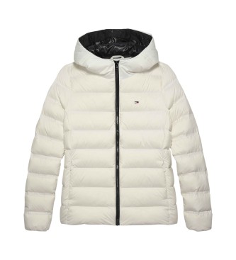 Tommy Jeans Beżowa pikowana kurtka puchowa z kapturem