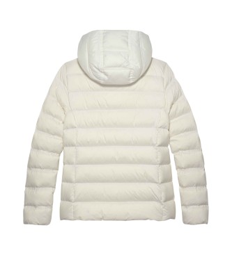 Tommy Jeans Beżowa pikowana kurtka puchowa z kapturem