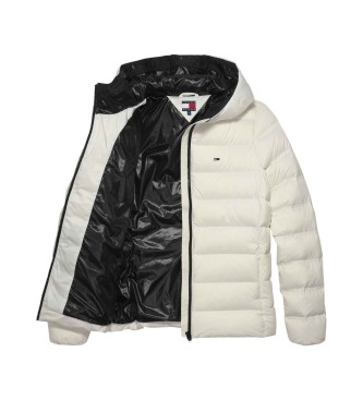 Tommy Jeans Beżowa pikowana kurtka puchowa z kapturem