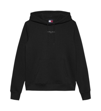 Tommy Jeans Felpa con cappuccio con logo lineare nero