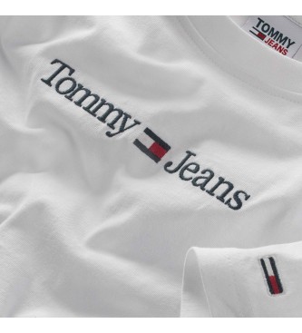 Tommy Jeans T-shirt con logo lineare bianca