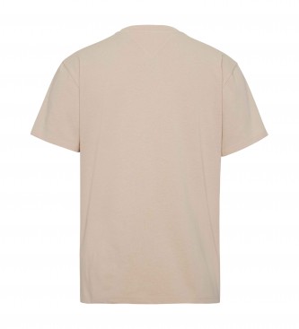 Tommy Jeans T-shirt con logo lineare beige