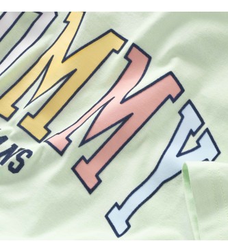 Tommy Jeans T-shirt avec logo de l'universit vert