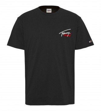Tommy Jeans T-shirt com assinatura gráfica preta