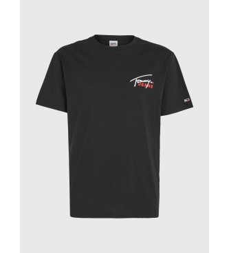 Tommy Jeans T-shirt com assinatura gráfica preta