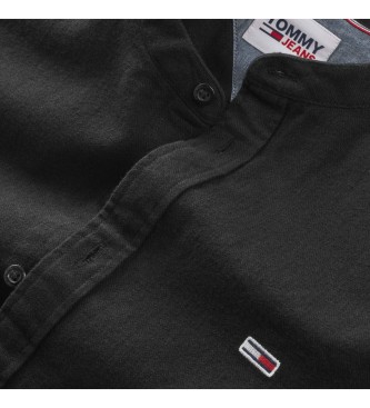 Tommy Jeans Camicia di flanella nera Mao