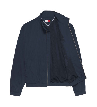 Tommy Jeans Corta-vento leve com gola de chamin azul-marinho
