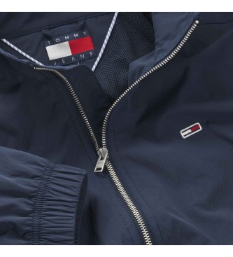 Tommy Jeans Corta-vento leve com gola de chamin azul-marinho
