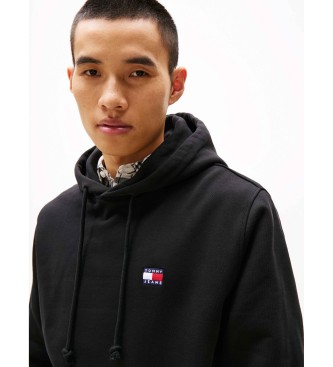 Tommy Jeans Felpa con cappuccio con toppa tonale nera
