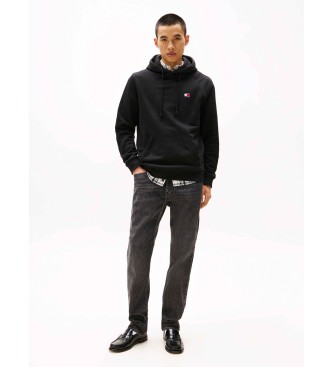 Tommy Jeans Felpa con cappuccio con toppa tonale nera