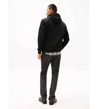 Tommy Jeans Felpa con cappuccio con toppa tonale nera