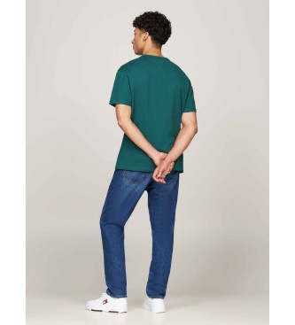 Tommy Jeans Round-necked T-shirt with green patch