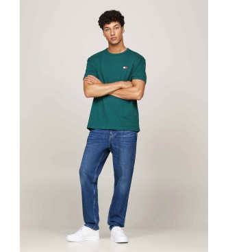 Tommy Jeans Round-necked T-shirt with green patch