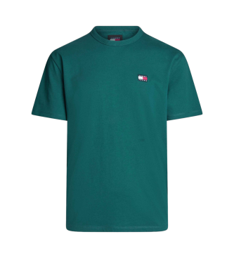 Tommy Jeans Round-necked T-shirt with green patch