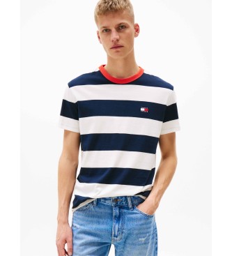 Tommy Jeans T-shirt Reg Bold blu scuro a maniche corte, bianca 