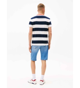 Tommy Jeans T-shirt Reg Bold blu scuro a maniche corte, bianca 