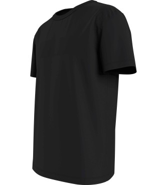 Tommy Jeans Logo-T-Shirt aus reiner Baumwolle schwarz