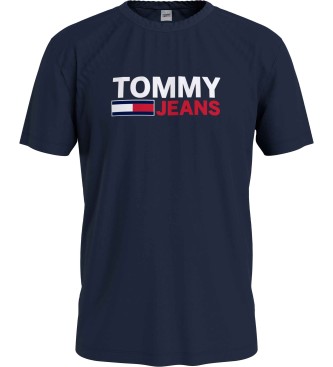 Tommy Jeans Puur Katoenen T-shirt Navy Logo