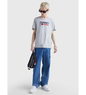 Tommy Jeans Puur Katoen Logo T-shirt grijs