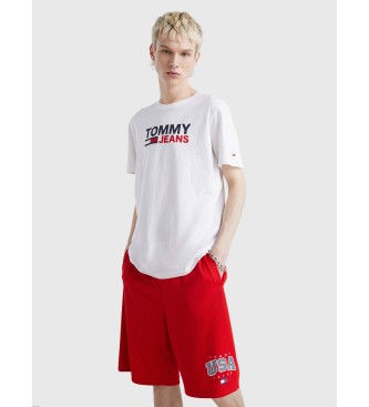 Tommy Jeans T-shirt bianca con logo Tjm Corp