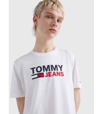 Tommy Jeans T-shirt bianca con logo Tjm Corp