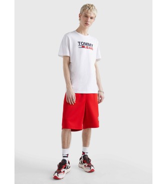 Tommy Jeans T-shirt bianca con logo Tjm Corp