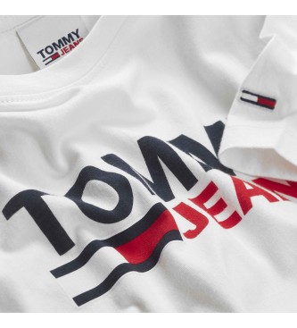 Tommy Jeans T-shirt bianca con logo Tjm Corp