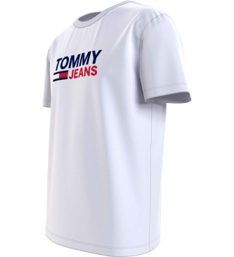 Tommy Jeans T-shirt bianca con logo Tjm Corp