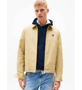 Tommy Jeans Giubbotto con zip e logo beige