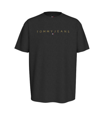 Tommy Jeans Reg Gold Linear Logo T-shirt zwart