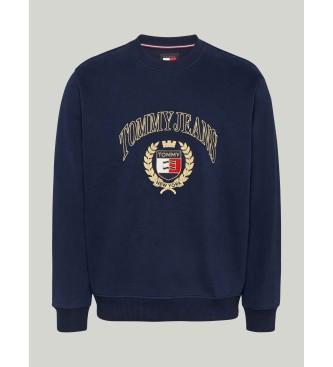 Tommy Jeans Sweat  col ras du cou avec logo brod en bleu marine