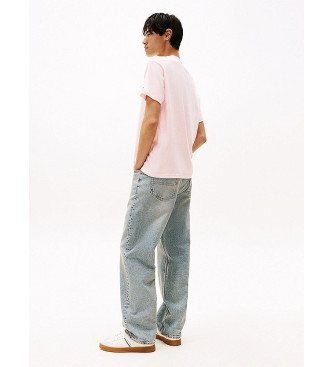 Tommy Jeans Bred T-shirt med rosa grafiskt tryck