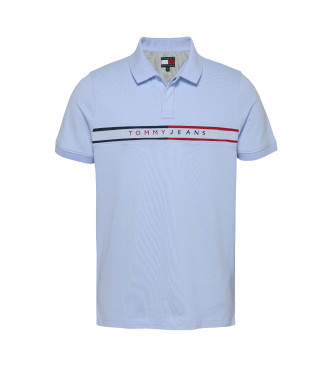 Tommy Jeans Blaues, schmal geschnittenes Poloshirt