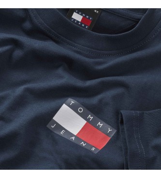 Tommy Jeans Schmal geschnittenes T-Shirt mit navyfarbenem Logo