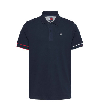 Tommy Jeans Polo Slim Flag Cuff marino