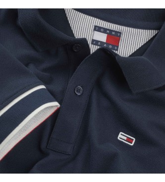 Tommy Jeans Polo Slim Flag Cuff marino