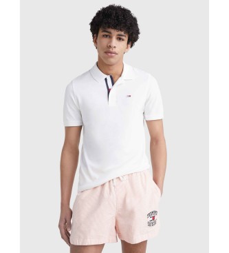 Tommy Jeans Polo Slim in Puro Cotone Bianca