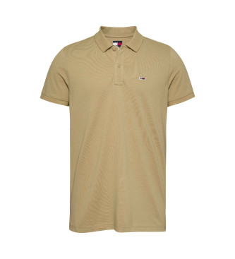 Tommy Jeans Slim fit polo shirt with brown logo patch