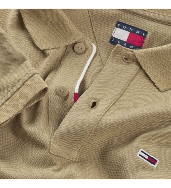 Tommy Jeans Polo slim fit con toppa con logo marrone