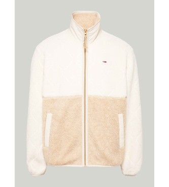 Tommy Jeans Beige fleecejakke i plys