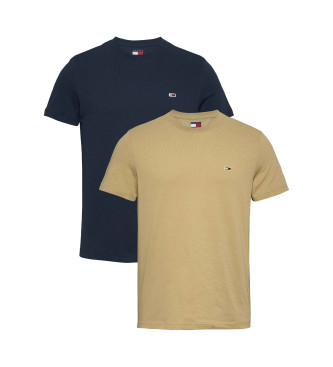 Tommy Jeans Set om 2 kortrmade T-shirts marinbl, brun 