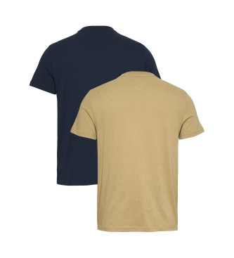 Tommy Jeans St med 2 kortrmede T-shirts navy, brun 