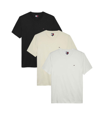 Tommy Jeans Pack of 3 extra slim T-shirts with multicolour logo