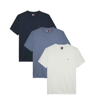 Tommy Jeans Pack of 3 extra slim T-shirts with multicolour logo