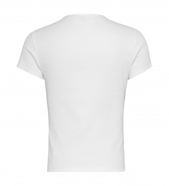 Tommy Jeans T-shirt com nervuras Essential branca