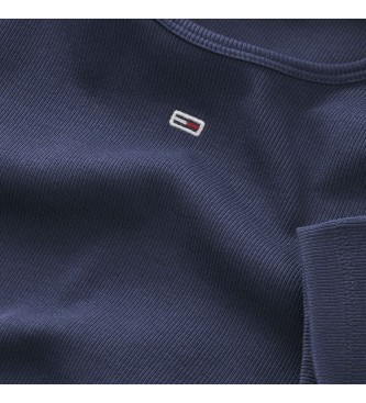Tommy Jeans Koszulka Essential Ribbed T-Shirt Navy