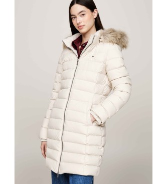 Tommy Jeans Chaquetn de plumn con capucha y ribete beige