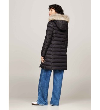 Tommy Jeans Abrigo puffer Essential Hooded Down negro