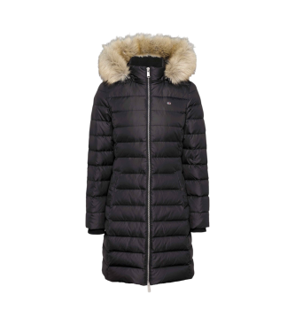 Tommy Jeans Abrigo puffer Essential Hooded Down negro